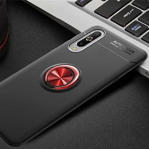 Kip GSM Xiaomi Mi A3 Kılıf Metal Yüzüklü Standlı Yumuşak Ravel Silikon Kapak