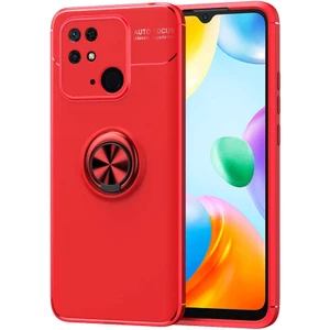 Kip GSM Xiaomi Redmi 10C Kılıf Metal Yüzüklü Standlı Yumuşak Ravel Silikon Kapak