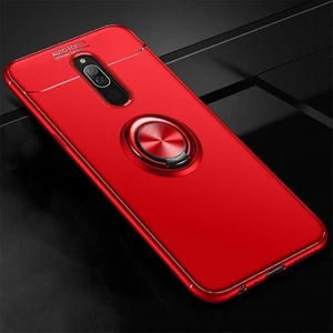 Kip GSM Xiaomi Redmi 8 Kılıf Metal Yüzüklü Standlı Yumuşak Ravel Silikon Kapak