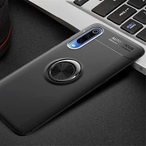 Kip GSM Xiaomi Mi 9 Kılıf Metal Yüzüklü Standlı Yumuşak Ravel Silikon Kapak