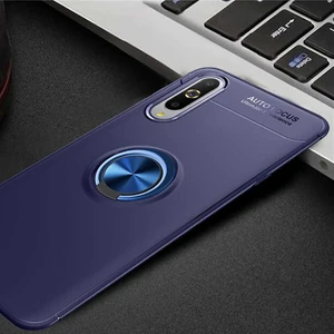 Kip GSM Xiaomi Mi A3 Kılıf Metal Yüzüklü Standlı Yumuşak Ravel Silikon Kapak