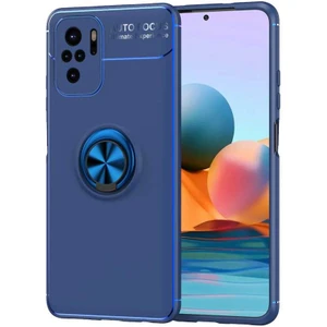 Kip GSM Xiaomi Redmi Note 10 Kılıf Metal Yüzüklü Standlı Yumuşak Ravel Silikon Kapak