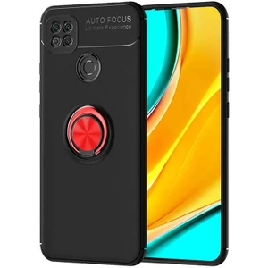 Kip GSM Xiaomi Redmi 9c Kılıf Metal Yüzüklü Standlı Yumuşak Ravel Silikon Kapak