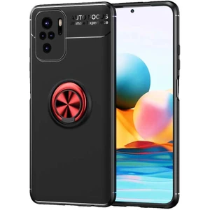 Kip GSM Xiaomi Redmi Note 10 Kılıf Metal Yüzüklü Standlı Yumuşak Ravel Silikon Kapak