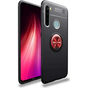 Kip GSM Xiaomi Redmi Note 8 Kılıf Metal Yüzüklü Standlı Yumuşak Ravel Silikon Kapak