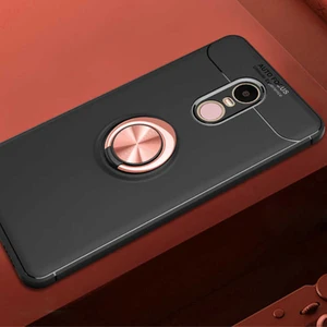 Kip GSM Xiaomi Redmi Note 4x Kılıf Metal Yüzüklü Standlı Yumuşak Ravel Silikon Kapak