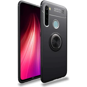 Kip GSM Xiaomi Redmi Note 8 Kılıf Metal Yüzüklü Standlı Yumuşak Ravel Silikon Kapak