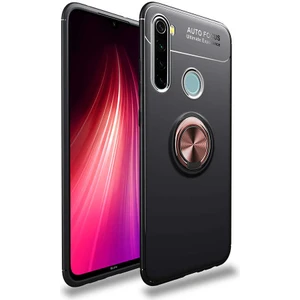 Kip GSM Xiaomi Redmi Note 8 Kılıf Metal Yüzüklü Standlı Yumuşak Ravel Silikon Kapak