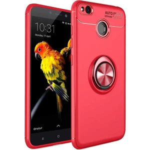 Kip GSM Xiaomi Redmi 4x Kılıf Metal Yüzüklü Standlı Yumuşak Ravel Silikon Kapak