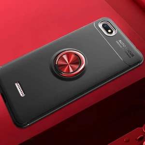 Kip GSM Xiaomi Redmi 6A Kılıf Metal Yüzüklü Standlı Yumuşak Ravel Silikon Kapak