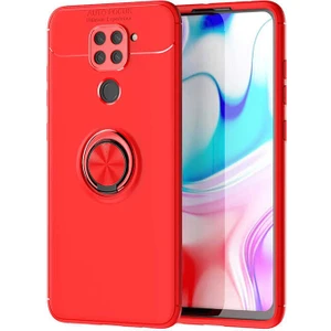 Kip GSM Xiaomi Redmi Note 9 Kılıf Metal Yüzüklü Standlı Yumuşak Ravel Silikon Kapak