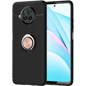 Kip GSM Xiaomi Redmi Note 9 Pro 5g Kılıf Metal Yüzüklü Standlı Yumuşak Ravel Silikon Kapak
