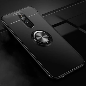 Kip GSM Xiaomi Redmi 8 Kılıf Metal Yüzüklü Standlı Yumuşak Ravel Silikon Kapak