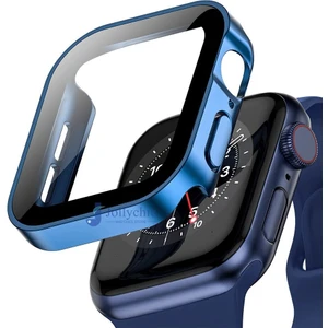 Apple Watch 44MM Temperli Düz Kenar Kılıf Kasa Ekran Koruyucu 360 Tam Koruma Waterproof Shockproof