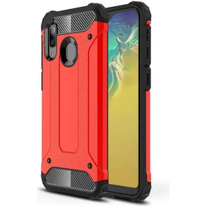 Aqua Aksesuar Galaxy A20E Kılıf Çift Katmanlı Tank Silikon Kapak