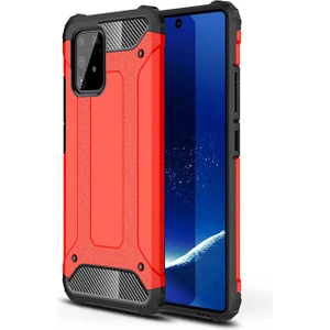 Aqua Aksesuar Galaxy A91 (S10 Lite) Kılıf Çift Katmanlı Tank Silikon Kapak