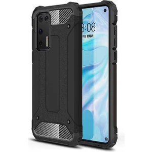 Aqua Aksesuar Huawei P40 Kılıf Çift Katmanlı Tank Silikon Kapak