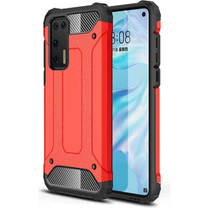 Aqua Aksesuar Huawei P40 Kılıf Çift Katmanlı Tank Silikon Kapak