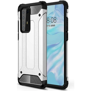 Aqua Aksesuar Huawei P40 Pro Kılıf Çift Katmanlı Tank Silikon Kapak