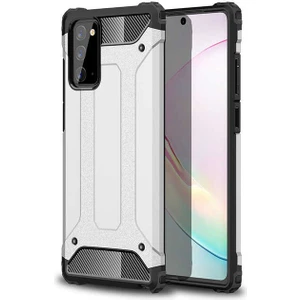 Aqua Aksesuar Galaxy Note 20 Kılıf Çift Katmanlı Tank Silikon Kapak