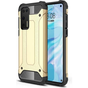 Aqua Aksesuar Huawei P40 Kılıf Çift Katmanlı Tank Silikon Kapak