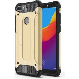 Aqua Aksesuar Huawei Y7 2018 Kılıf Çift Katmanlı Tank Silikon Kapak