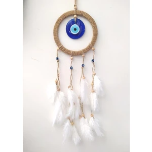 Hd Marketim Hdmarketim Nazar Boncuklu Düş Kapanı Dreamcatcher Kuş Tüyü Duvar Süsü