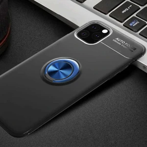 Kip GSM Apple iPhone 11 Pro Kılıf Metal Yüzüklü Standlı Yumuşak Ravel Silikon Kapak