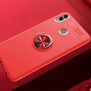 Kip GSM Huawei Honor 8c Kılıf Metal Yüzüklü Standlı Yumuşak Ravel Silikon Kapak