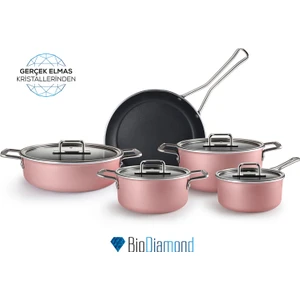 Mastermaid Biodiamond 9 Parça Tencere Seti Pink
