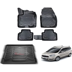 Ford Courier 2014 + Rizline 3D Paspas ve Bagaj Havuzu Set