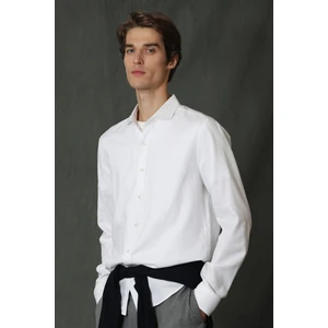 Vıana Erkek Basic Gömlek Comfort Slim Fit Beyaz