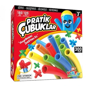 Mor Toys Pratik Çubuklar. 300 Parça. Kes Birleştir Bambu Çubuklar