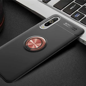 Kip GSM Xiaomi Mi A3 Kılıf Metal Yüzüklü Standlı Yumuşak Ravel Silikon Kapak