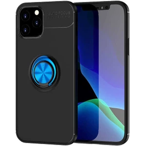 Kip GSM Apple iPhone 12 Pro Kılıf Metal Yüzüklü Standlı Yumuşak Ravel Silikon Kapak