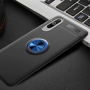 Kip GSM Xiaomi Mi A3 Kılıf Metal Yüzüklü Standlı Yumuşak Ravel Silikon Kapak