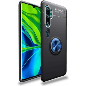 Kip GSM Xiaomi Mi Note 10 Kılıf Metal Yüzüklü Standlı Yumuşak Ravel Silikon Kapak