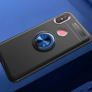 Kip GSM Xiaomi Mi A2 Lite Kılıf Metal Yüzüklü Standlı Yumuşak Ravel Silikon Kapak