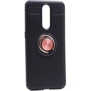 Kip GSM Oppo RX17 Pro Kılıf Metal Yüzüklü Standlı Yumuşak Ravel Silikon Kapak