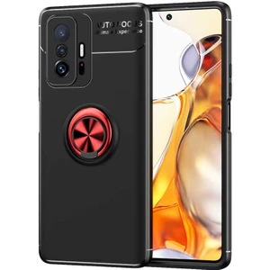 Kip GSM Xiaomi Mi 11T Pro 5g Kılıf Metal Yüzüklü Standlı Yumuşak Ravel Silikon Kapak