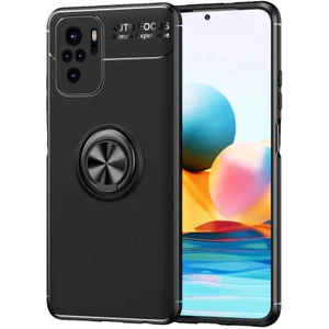Kip GSM Xiaomi Redmi Note 10 Kılıf Metal Yüzüklü Standlı Yumuşak Ravel Silikon Kapak