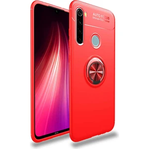Kip GSM Xiaomi Redmi Note 8 Kılıf Metal Yüzüklü Standlı Yumuşak Ravel Silikon Kapak