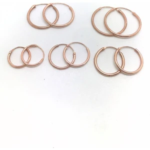 Erer Gümüş Gümüş Ince Rose Taşsız Halka Küpe