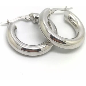 Erer Gümüş  Gümüş 1,50 cm Kalın Bombeli Halka Küpe DY77TY3