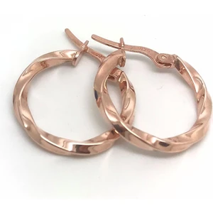 Erer Gümüş  Gümüş 1.7 cm Lik Burgu Gümüş Halka Küpe DY98E6