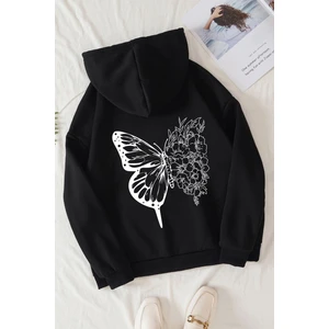 Drawing Butterflies Sırt Baskılı Sweatshirt