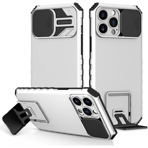 iPhone 14 Pro İçin Kamera Korumalı Pc + Tpu Telefon Kılıfı - Gümüş (Yurt Dışından)