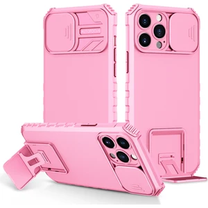 iPhone 14 Pro İçin Kamera Korumalı Pc + Tpu Telefon Kılıfı - Pembe (Yurt Dışından)