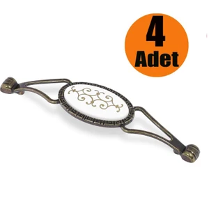 Çekmece Dolap Kapak Kulpu Kulbu Antik Metal Kulp 128 mm (4 Adet)