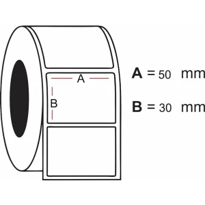 Netsan Etiket 30MM x 50MM Termal Barkod Etiketi 1.000'LIK Sarım 5 Rulo